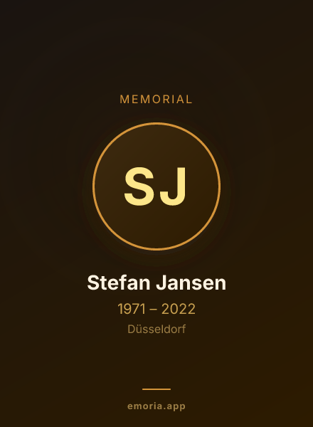 Memorial portrait of Stefan Jansen