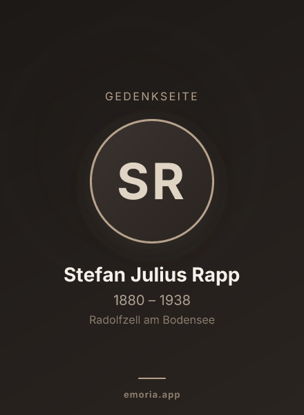 Gedenkportrait von Stefan Julius Rapp