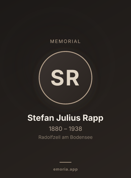 Memorial portrait of Stefan Julius Rapp