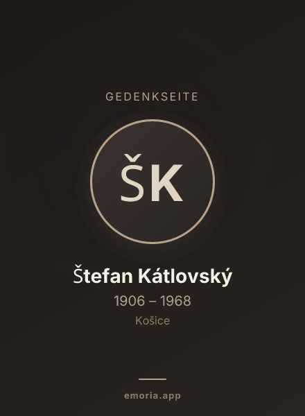 Gedenkportrait von Štefan Kátlovský