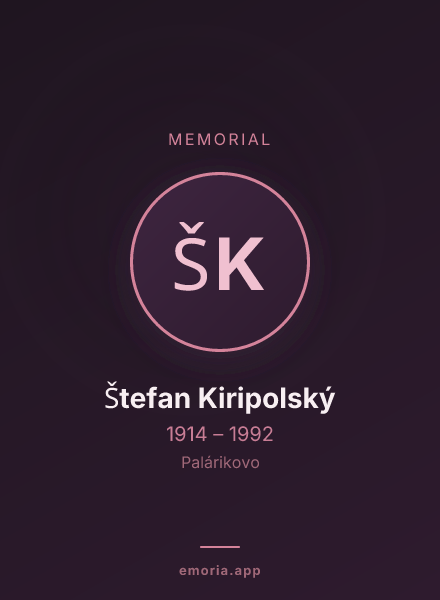 Memorial portrait of Štefan Kiripolský