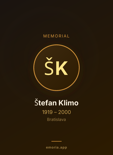 Memorial portrait of Štefan Klimo