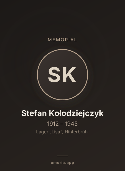 Memorial portrait of Stefan Kołodziejczyk