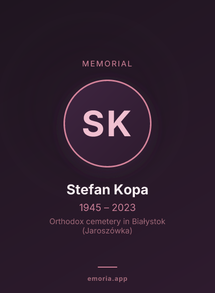 Memorial portrait of Stefan Kopa