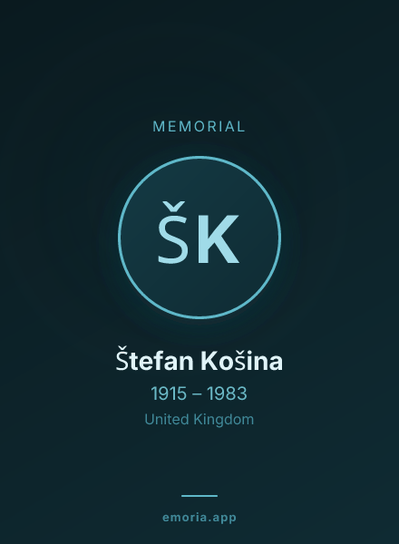 Memorial portrait of Štefan Košina