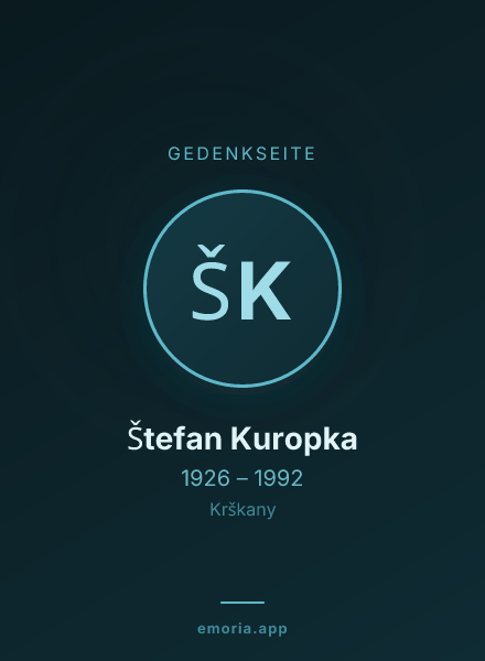 Gedenkportrait von Štefan Kuropka