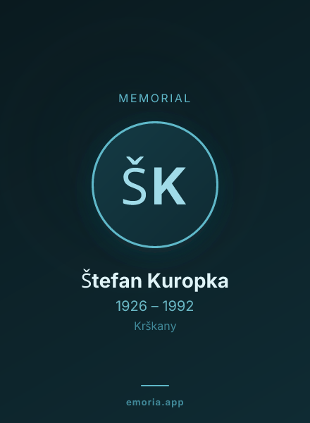Memorial portrait of Štefan Kuropka