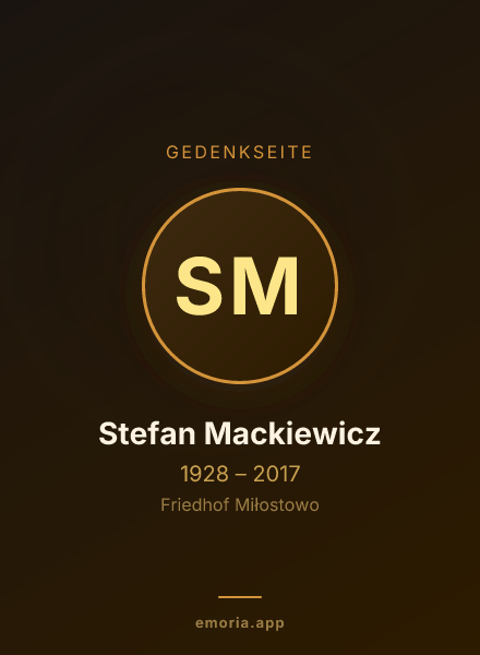 Gedenkportrait von Stefan Mackiewicz
