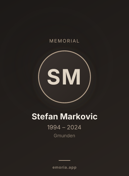 Memorial portrait of Stefan Markovic