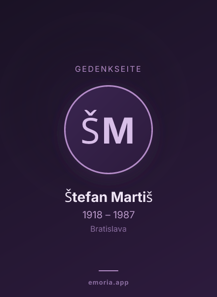 Gedenkportrait von Štefan Martiš