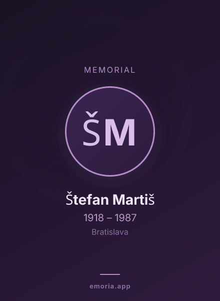 Memorial portrait of Štefan Martiš