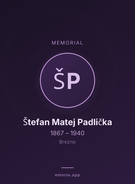 Memorial portrait of Štefan Matej Padlička