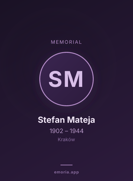 Memorial portrait of Stefan Mateja