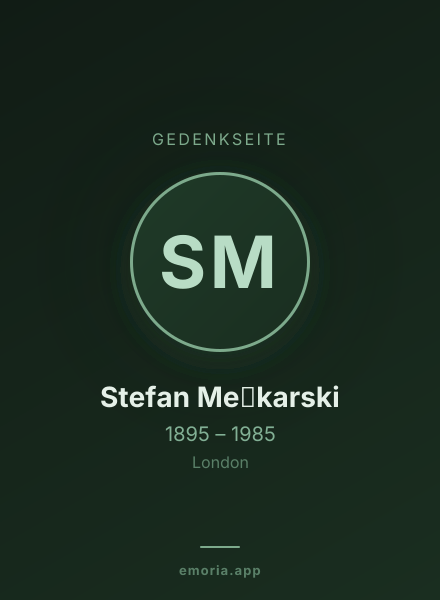 Gedenkportrait von Stefan Me̜karski