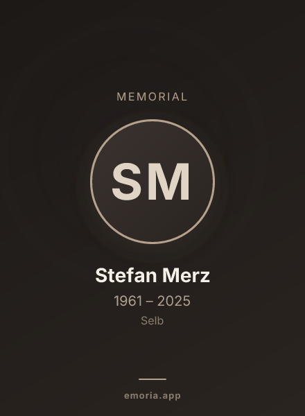 Memorial portrait of Stefan Merz