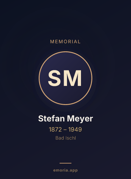 Memorial portrait of Stefan Meyer