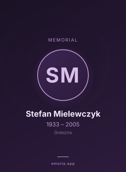 Memorial portrait of Stefan Mielewczyk