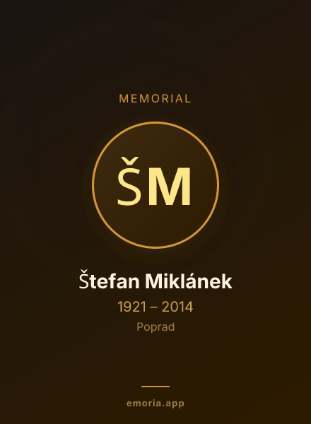 Memorial portrait of Štefan Miklánek
