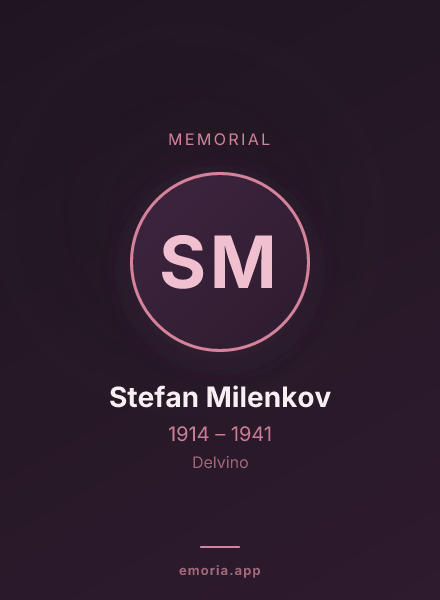 Memorial portrait of Stefan Milenkov