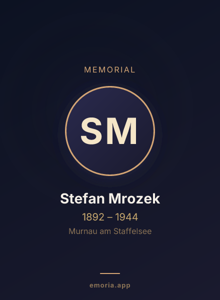 Memorial portrait of Stefan Mrozek
