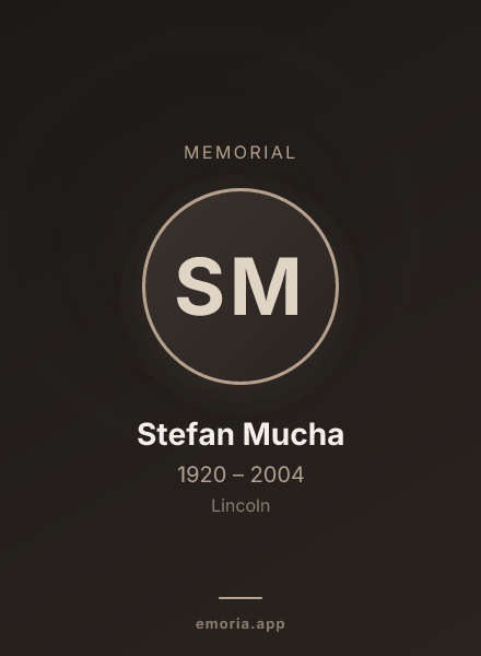 Memorial portrait of Stefan Mucha