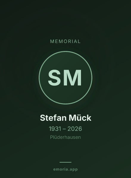 Memorial portrait of Stefan Mück