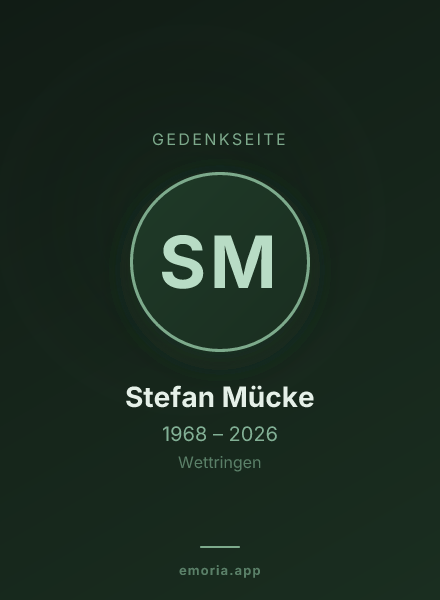 Gedenkportrait von Stefan Mücke