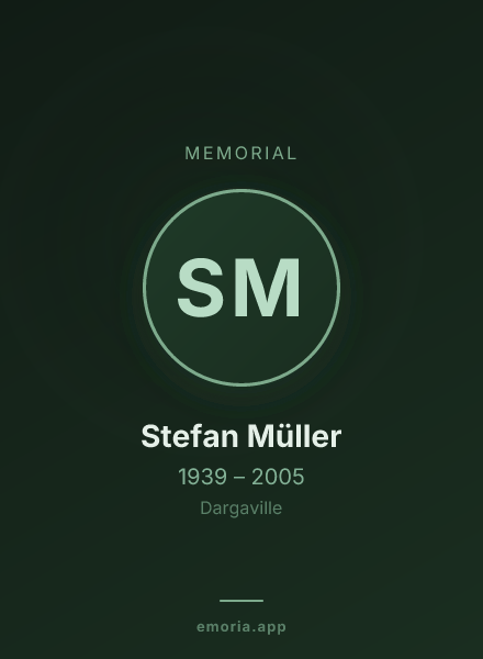 Memorial portrait of Stefan Müller