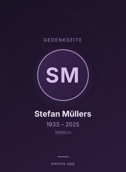 Gedenkportrait von Stefan Müllers