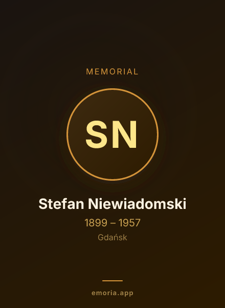 Memorial portrait of Stefan Niewiadomski