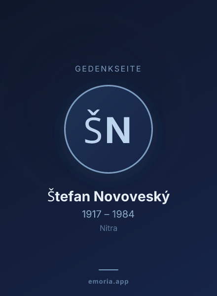 Gedenkportrait von Štefan Novoveský