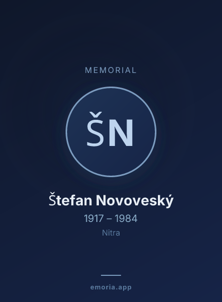 Memorial portrait of Štefan Novoveský