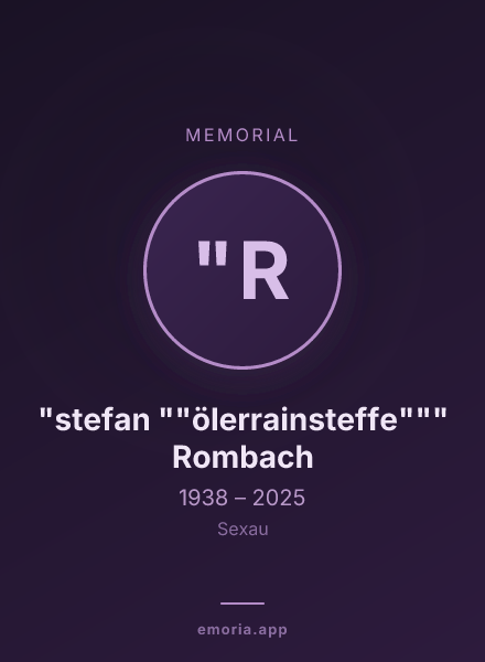 Memorial portrait of "stefan ""ölerrainsteffe""" Rombach