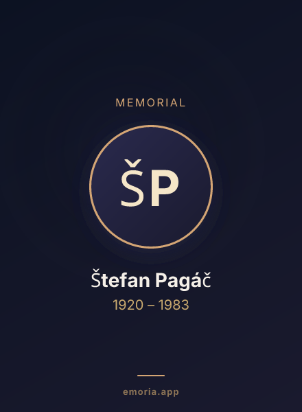 Memorial portrait of Štefan Pagáč