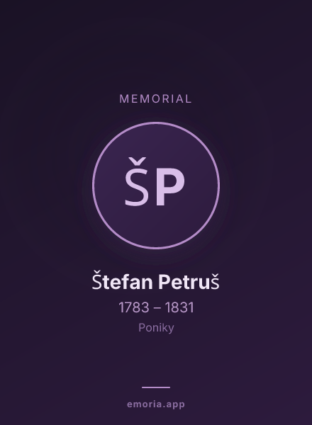 Memorial portrait of Štefan Petruš
