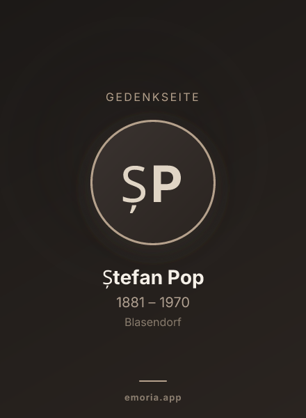 Gedenkportrait von Ștefan Pop
