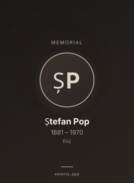 Memorial portrait of Ștefan Pop