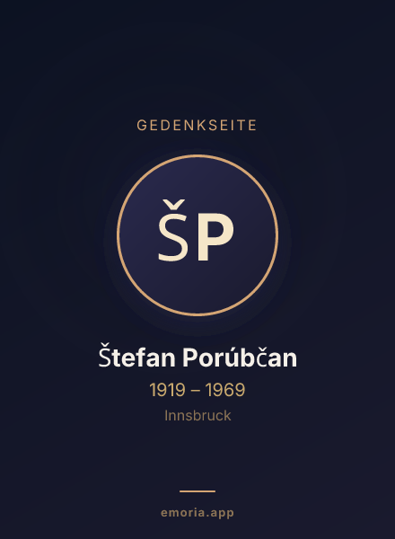 Gedenkportrait von Štefan Porúbčan