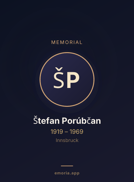 Memorial portrait of Štefan Porúbčan