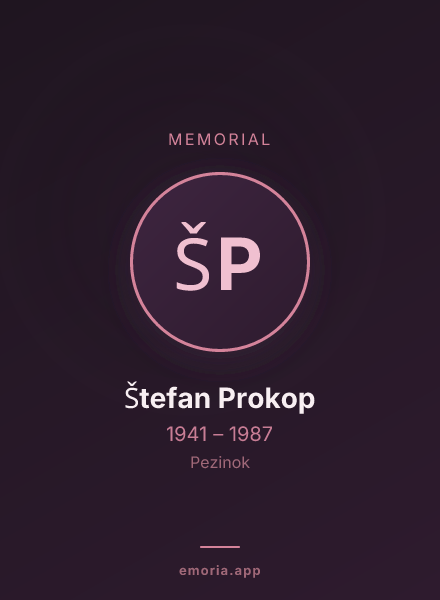 Memorial portrait of Štefan Prokop