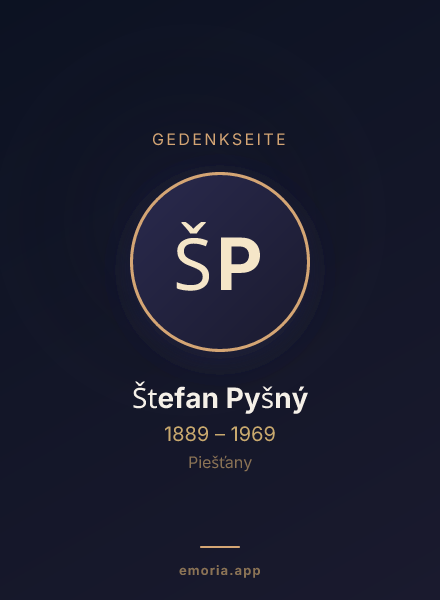 Gedenkportrait von Štefan Pyšný