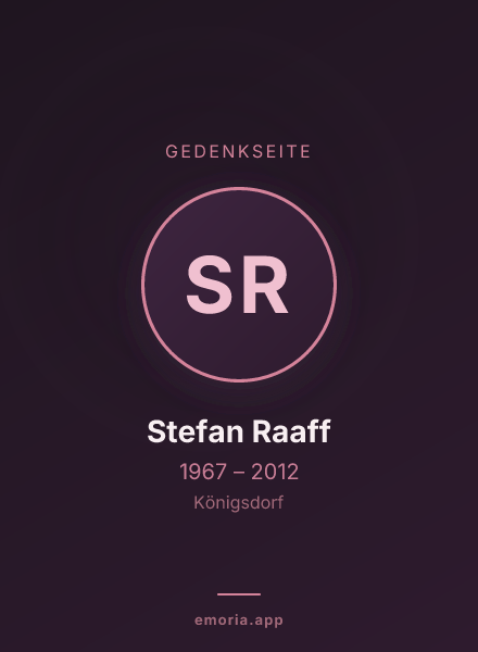 Gedenkportrait von Stefan Raaff