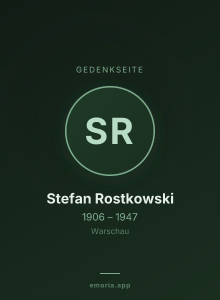 Gedenkportrait von Stefan Rostkowski