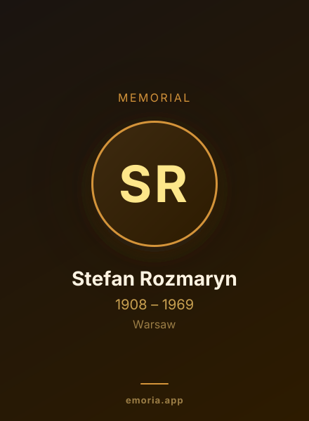 Memorial portrait of Stefan Rozmaryn