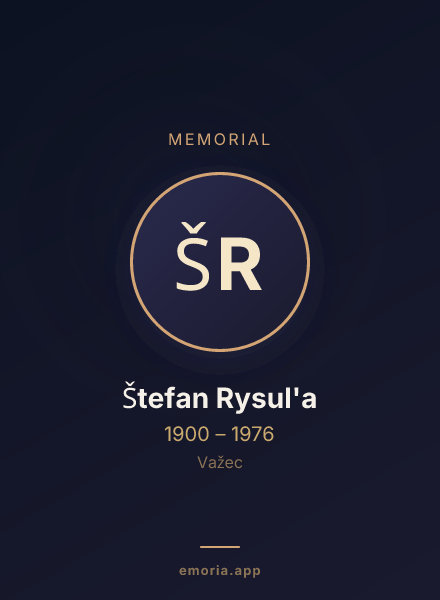 Memorial portrait of Štefan Rysul'a