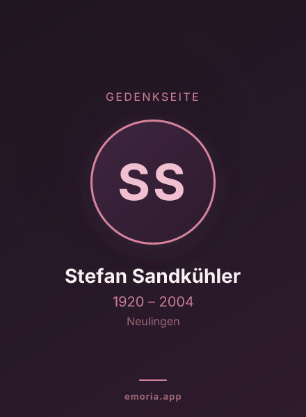 Gedenkportrait von Stefan Sandkühler