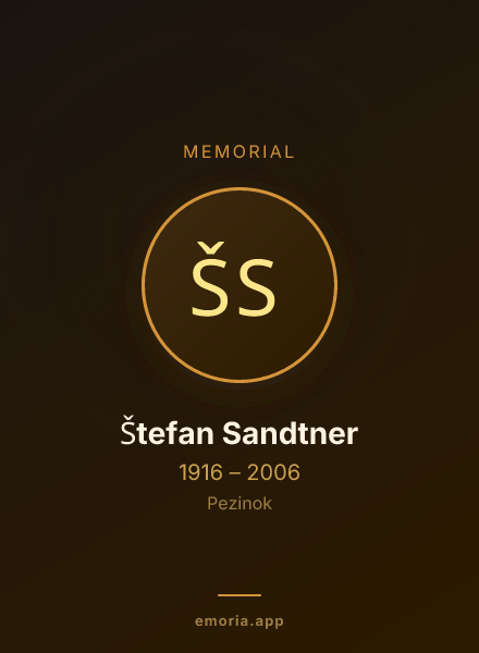 Memorial portrait of Štefan Sandtner
