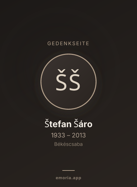 Gedenkportrait von Štefan Šáro