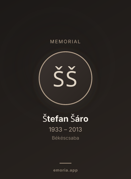 Memorial portrait of Štefan Šáro