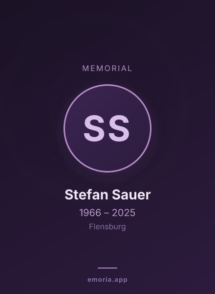 Memorial portrait of Stefan Sauer